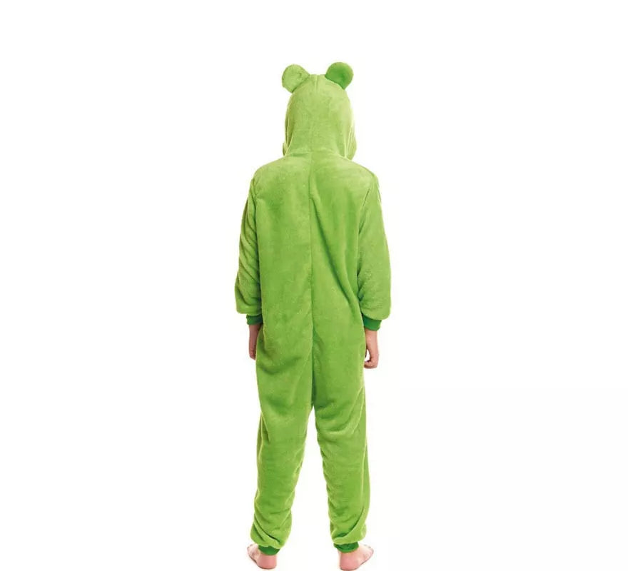 Translation missing: de.Disfraz de Pijama Rana verde con capucha para niño