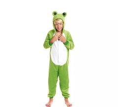 Grüner Frosch-Pyjama-Kostüm mit Kapuze für Jungen