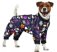 Lila Süßes oder Saures-Pyjama-Kostüm für Hunde