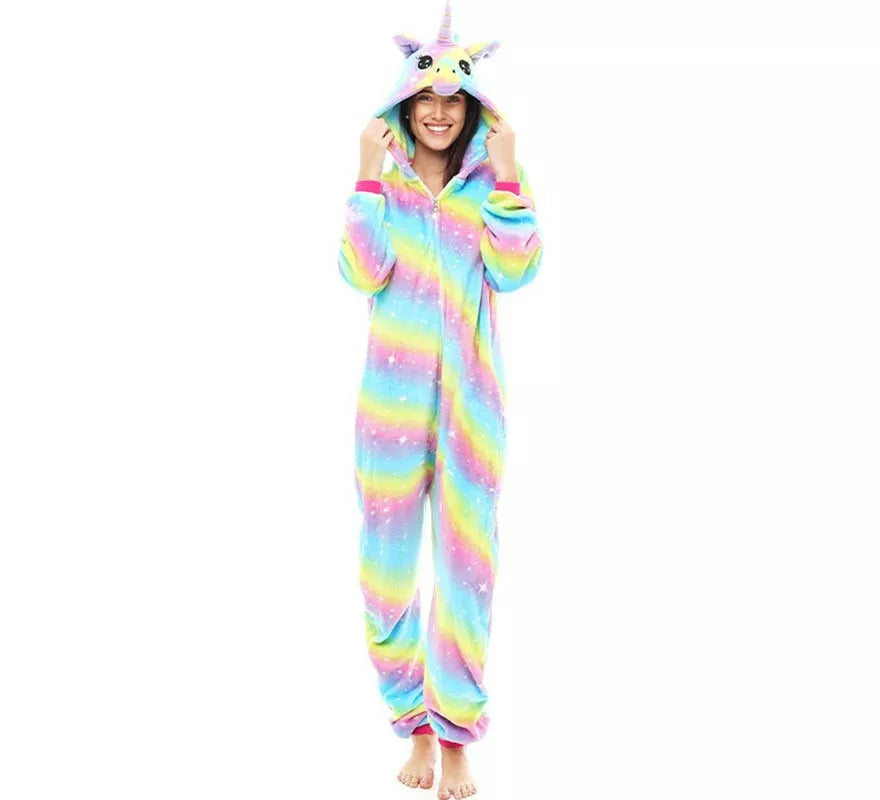 Translation missing: de.Disfraz de Pijama Unicornio Arcoíris para adultos