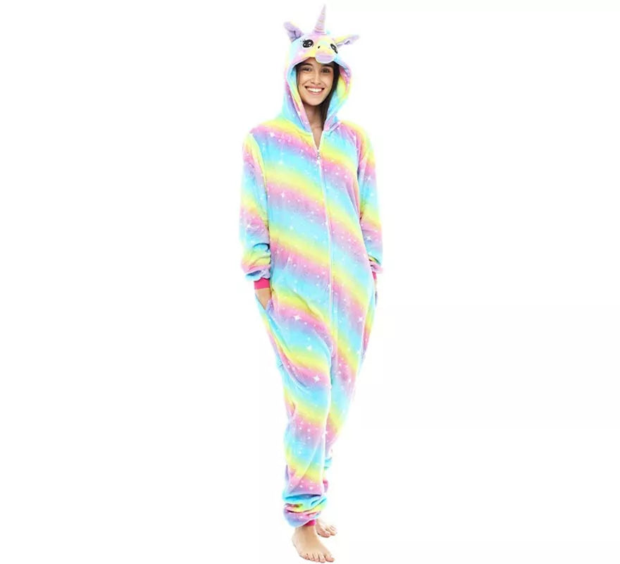 Translation missing: de.Disfraz de Pijama Unicornio Arcoíris para adultos