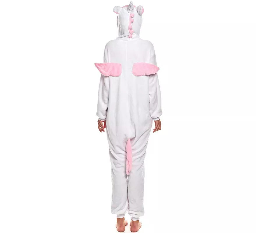 Translation missing: de.Disfraz de Pijama Unicornio blanco y rosa para adultos