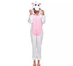 Weiß-rosa Einhorn-Pyjama-Kostüm für Damen