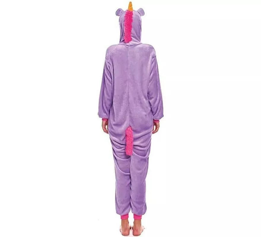 Disfraz de Pijama Unicornio lila y blanco para adultos
