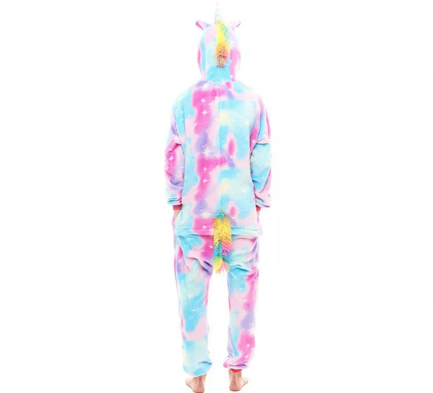 Translation missing: de.Disfraz de Pijama Unicornio rosa y azul para adultos