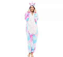 Rosa-blaues Einhorn-Pyjama-Kostüm für Damen