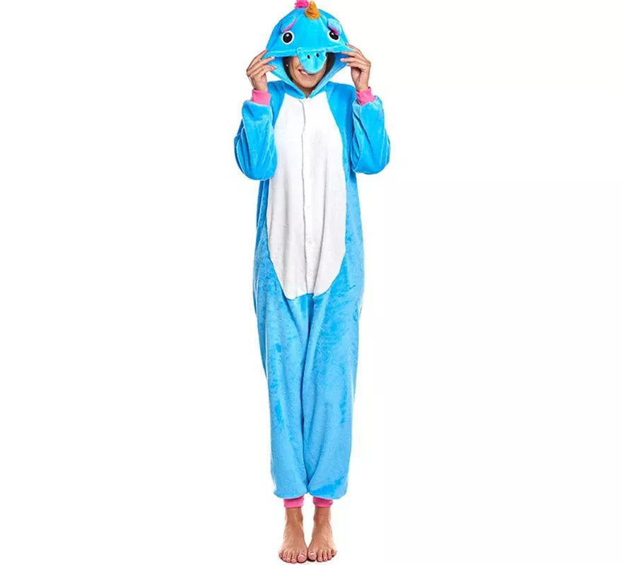 Translation missing: de.Disfraz de Pijama Unicornio turquesa para adultos