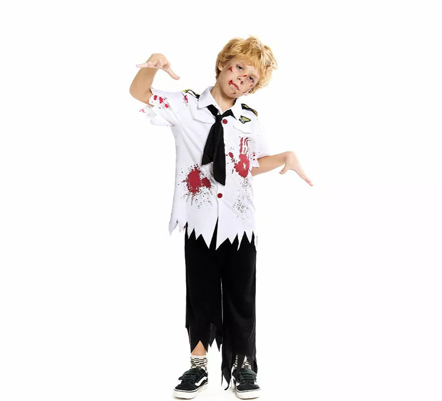 Translation missing: es.Disfraz de Piloto de Avión Zombie para niño