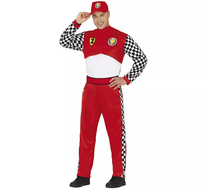 Translation missing: de.Disfraz de Piloto de Fórmula 1 rojo para hombre