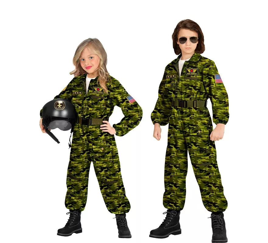Translation missing: de.Disfraz de Piloto Jet de Combate Camuflaje para niños y adolescente