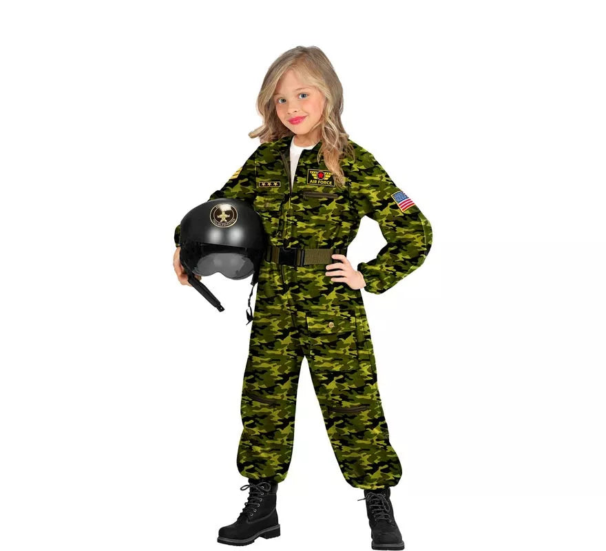 Translation missing: de.Disfraz de Piloto Jet de Combate Camuflaje para niños y adolescente