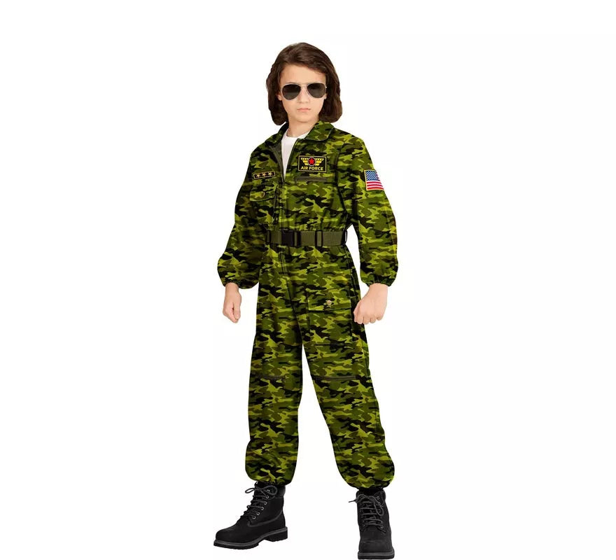 Translation missing: de.Disfraz de Piloto Jet de Combate Camuflaje para niños y adolescente