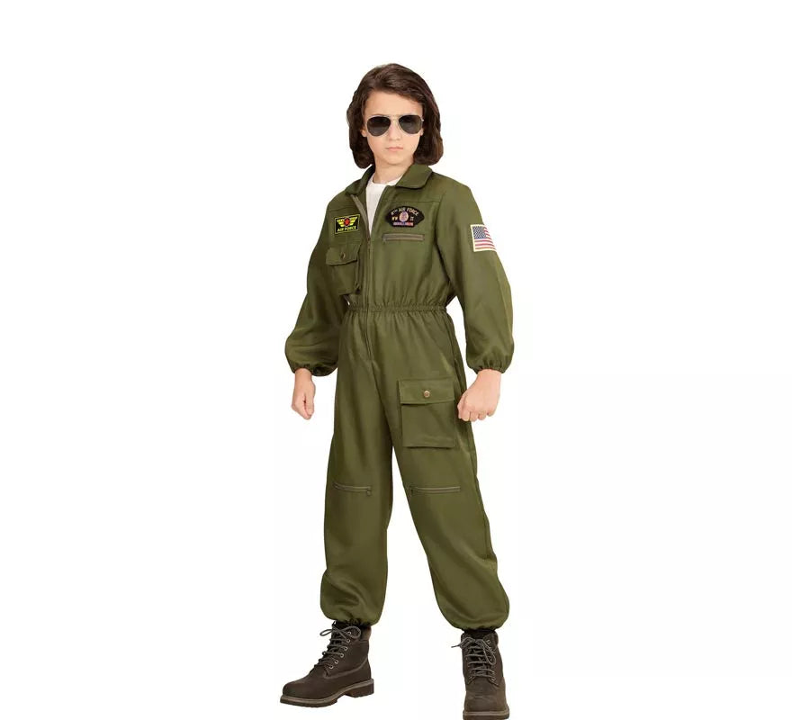 Disfraz de Piloto Jet de Combate para niños y adolescente