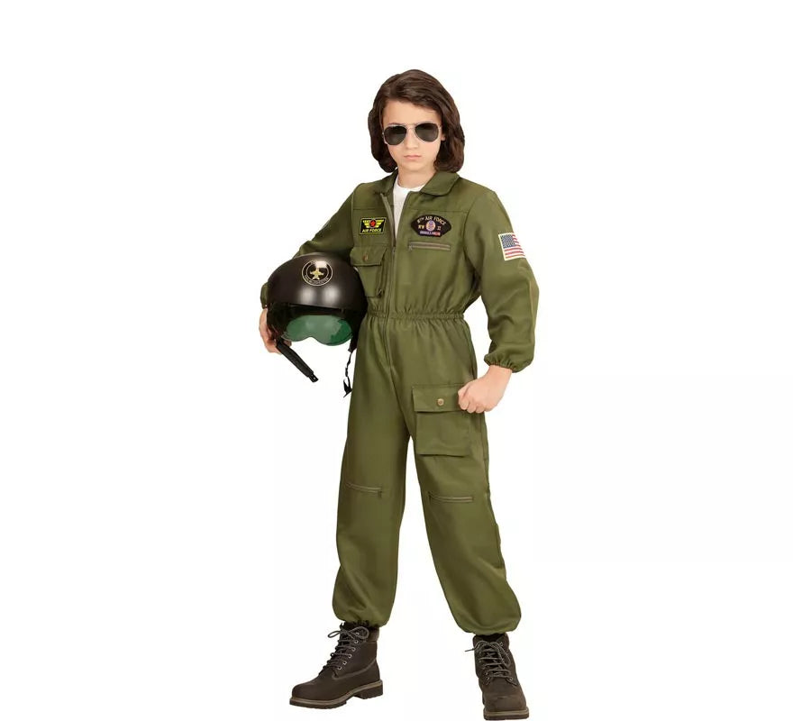 Disfraz de Piloto Jet de Combate para niños y adolescente