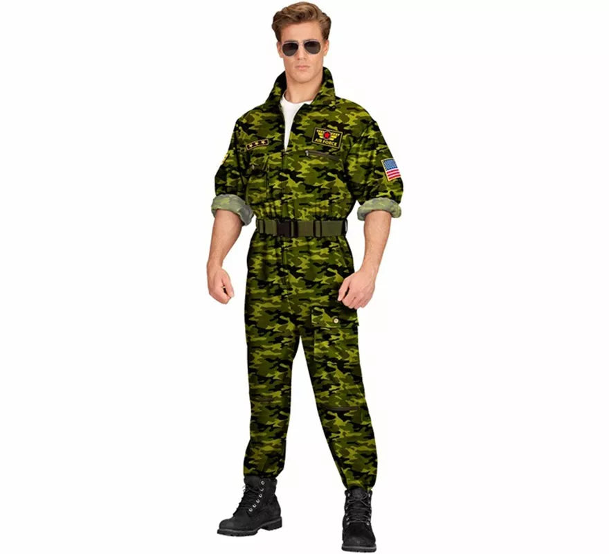 Translation missing: de.Disfraz de Piloto Militar Camuflaje para hombre