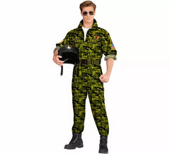 Militärpilotenkostüm im Camouflage-Muster für Herren