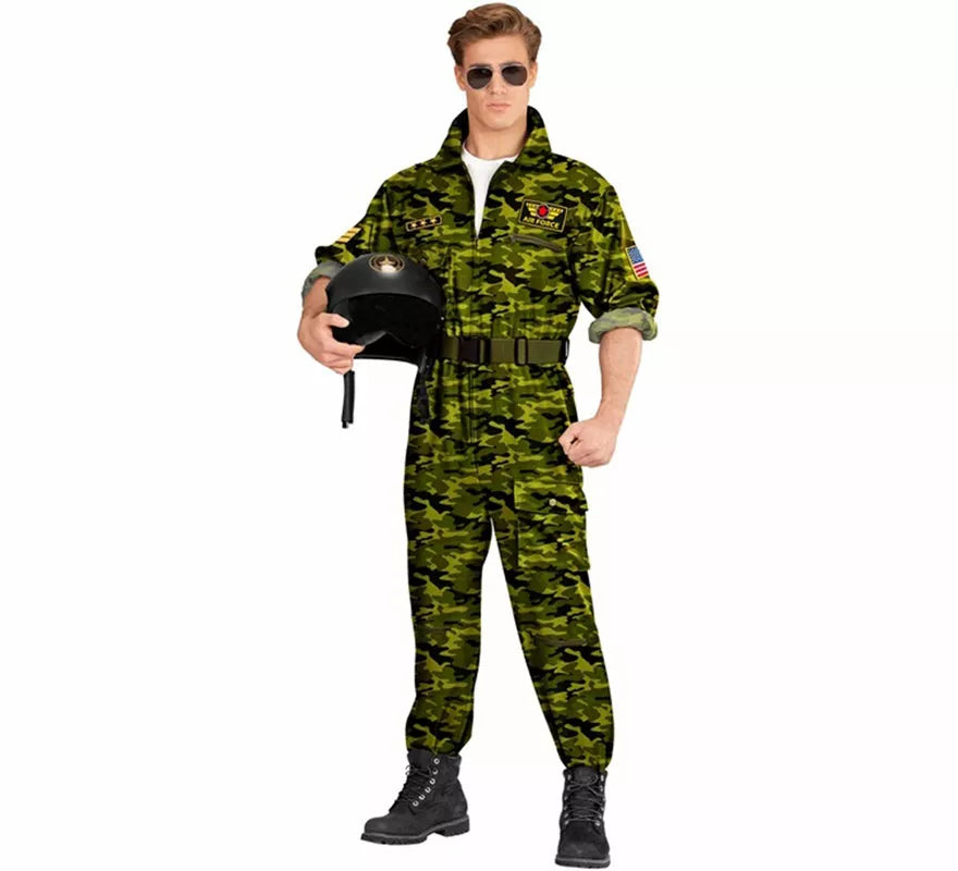 Translation missing: de.Disfraz de Piloto Militar Camuflaje para hombre