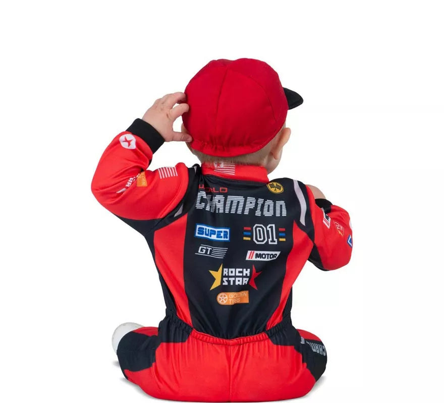 Translation missing: de.Disfraz de Piloto rojo y negro con gorro para bebé y niño