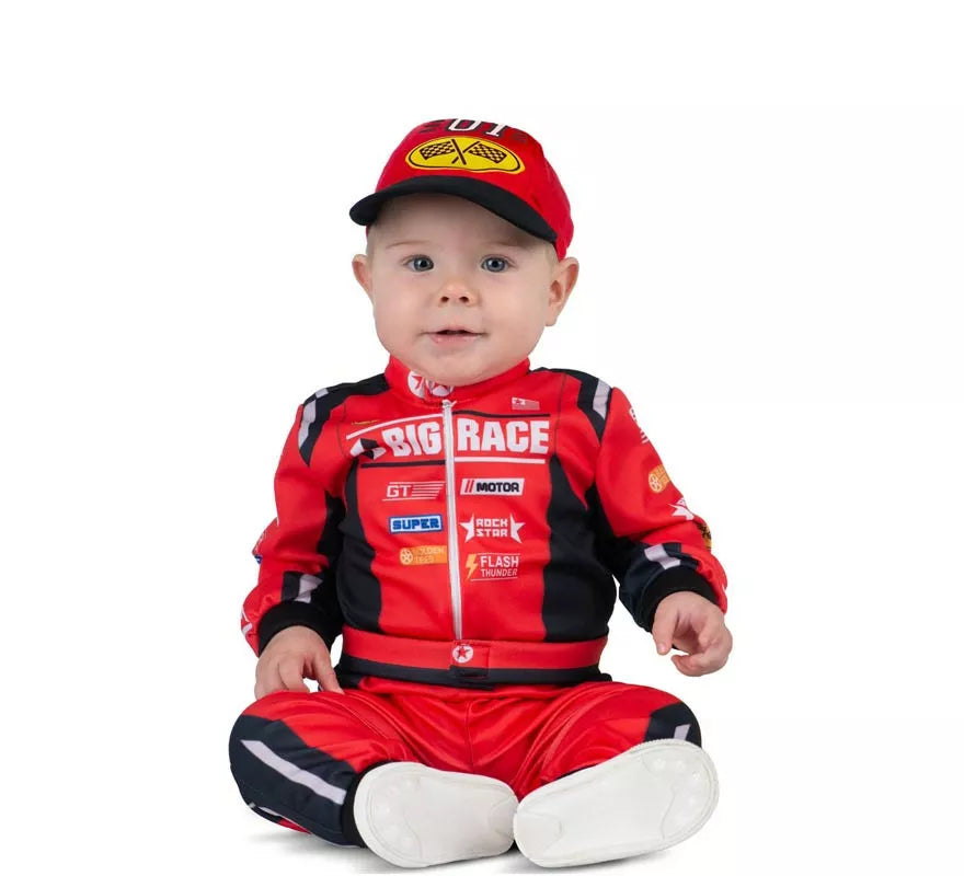 Translation missing: de.Disfraz de Piloto rojo y negro con gorro para bebé y niño