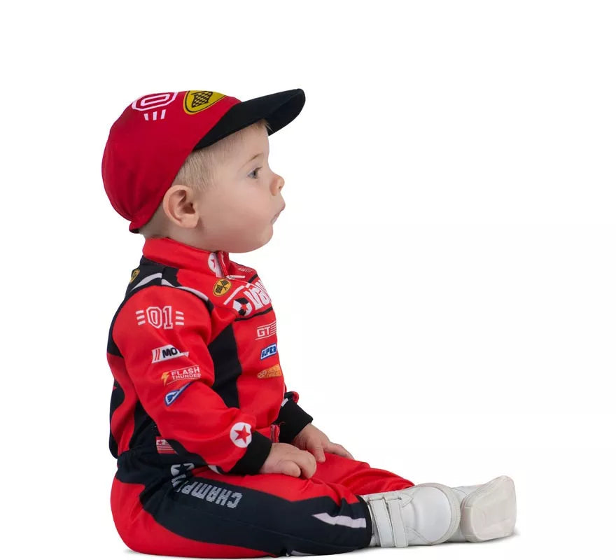 Translation missing: de.Disfraz de Piloto rojo y negro con gorro para bebé y niño