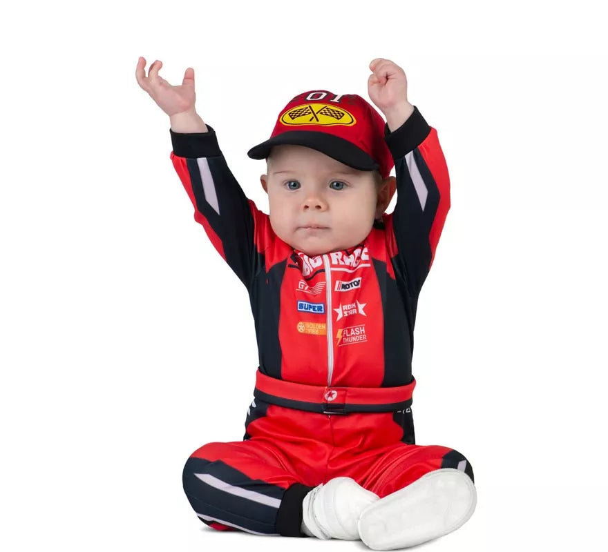 Translation missing: de.Disfraz de Piloto rojo y negro con gorro para bebé y niño