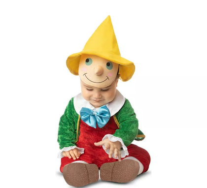 Disfraz de Pinocho con gorro y careta para bebé y niño