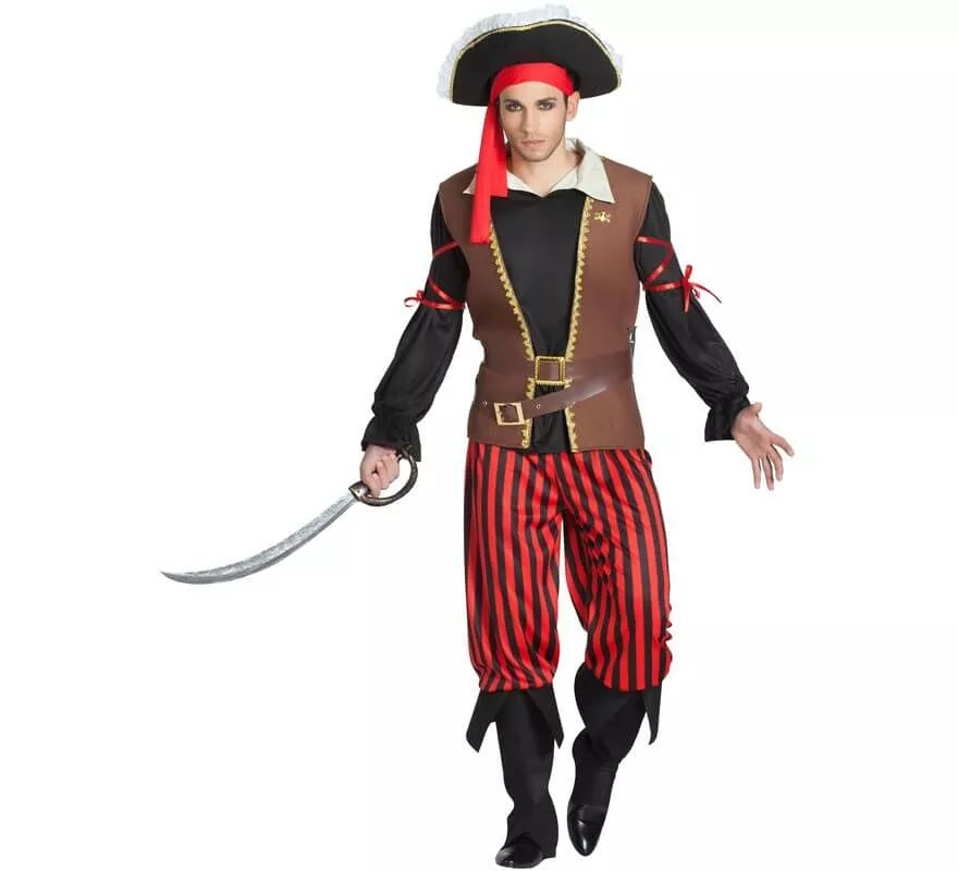 Disfraz de Pirata a rayas para hombre