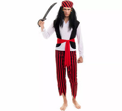 Gestreiftes Piratenkostüm für Herren
