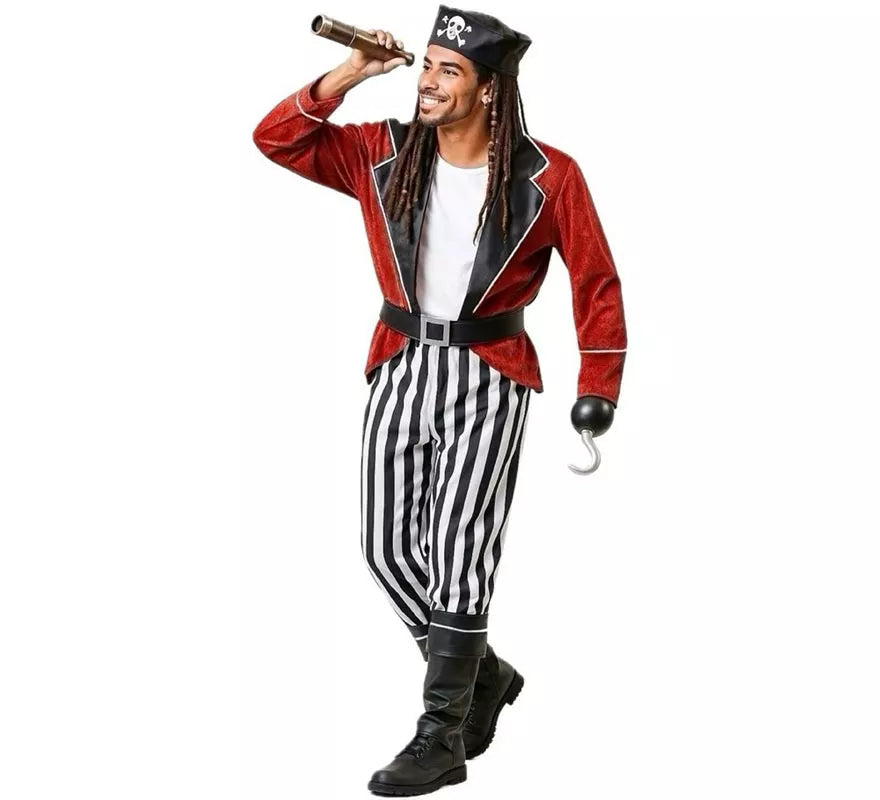 Translation missing: de.Disfraz de Pirata a Rayas para hombre