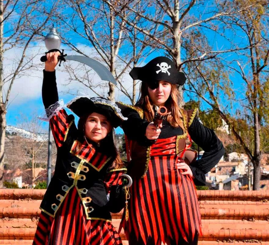 Translation missing: de.Disfraz de Pirata a rayas para mujer