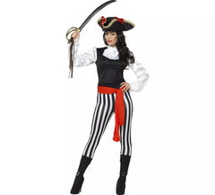 Gestreiftes Piratenkostüm für Damen