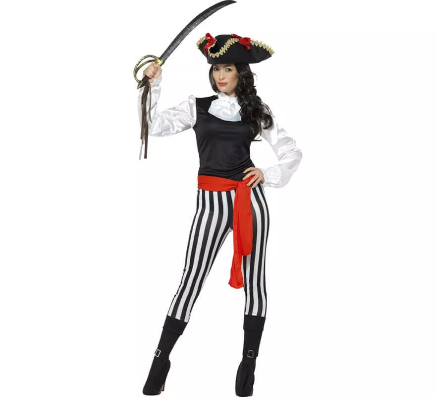 Translation missing: de.Disfraz de Pirata a Rayas para mujer