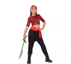 Gestreiftes Piratenkostüm für Mädchen