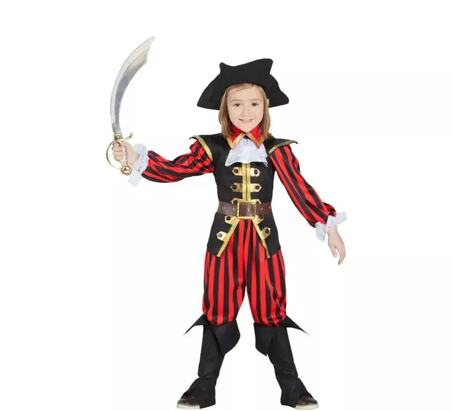 Translation missing: de.Disfraz de Pirata a rayas para niño