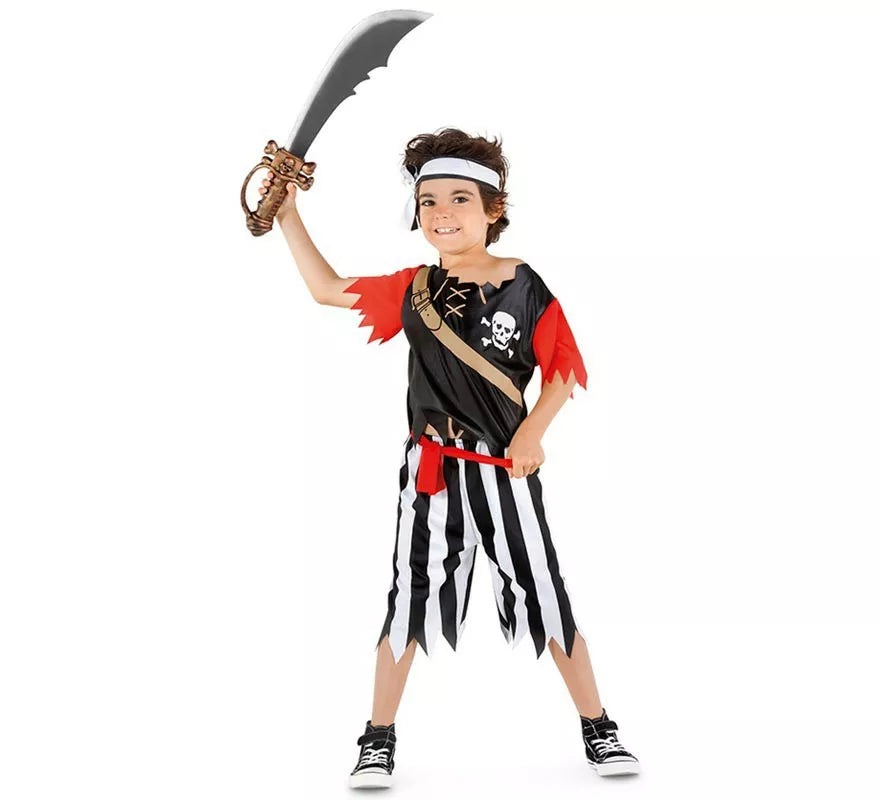 Translation missing: de.Disfraz de Pirata a rayas para niño
