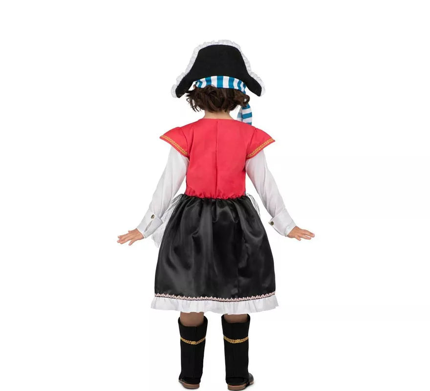 Translation missing: de.Disfraz de Pirata Calavera con gorro para niña