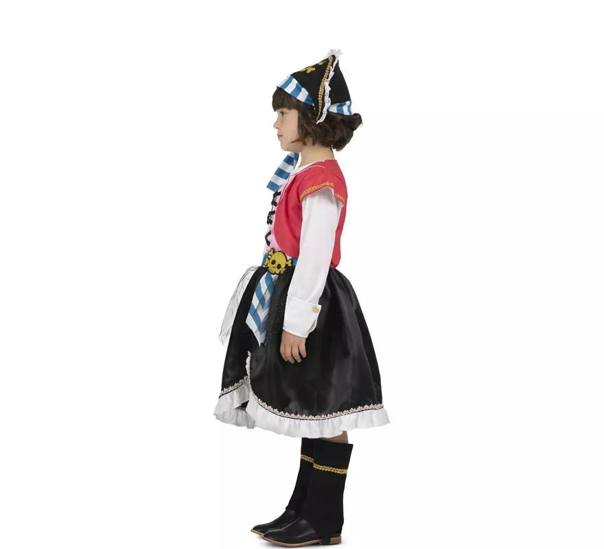 Translation missing: de.Disfraz de Pirata Calavera con gorro para niña