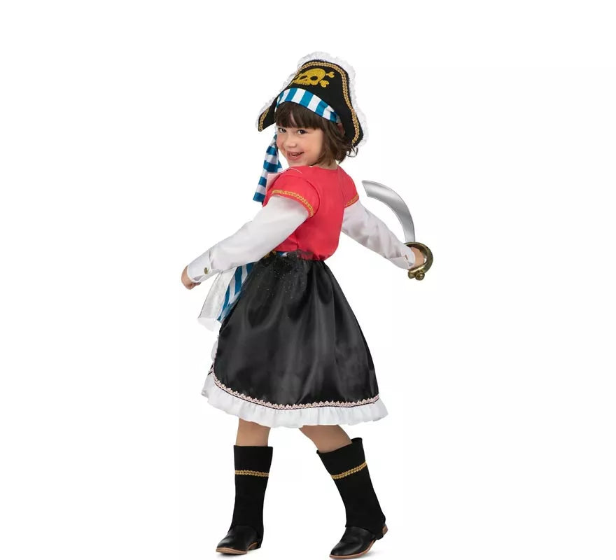 Disfraz de Pirata Calavera con gorro para niña