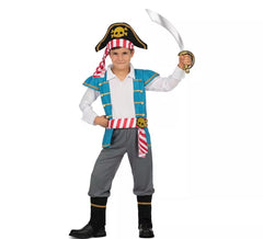 Totenkopf-Piratenkostüm mit Hut für Kinder