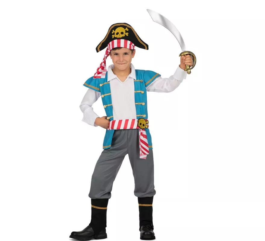 Translation missing: de.Disfraz de Pirata Calavera con gorro para niño