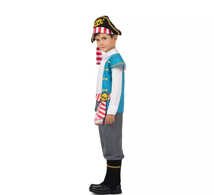 Translation missing: de.Disfraz de Pirata Calavera con gorro para niño