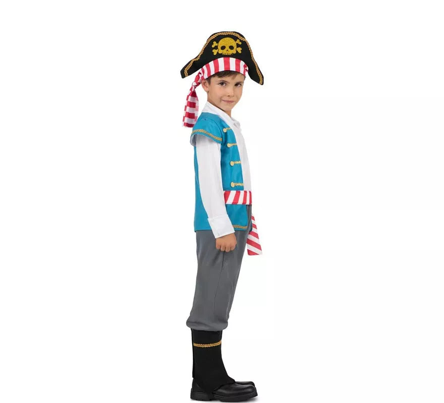 Translation missing: de.Disfraz de Pirata Calavera con gorro para niño