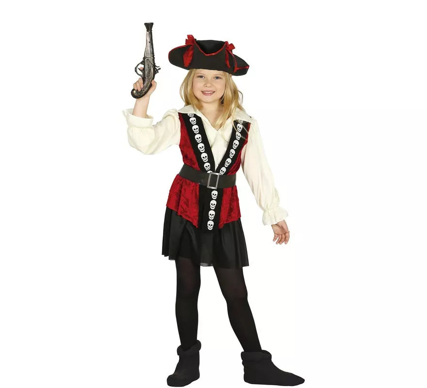 Translation missing: de.Disfraz de Pirata Calavera para niña