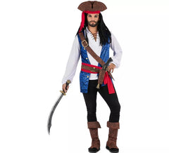 Karibisches Piratenkostüm mit Hut für Herren