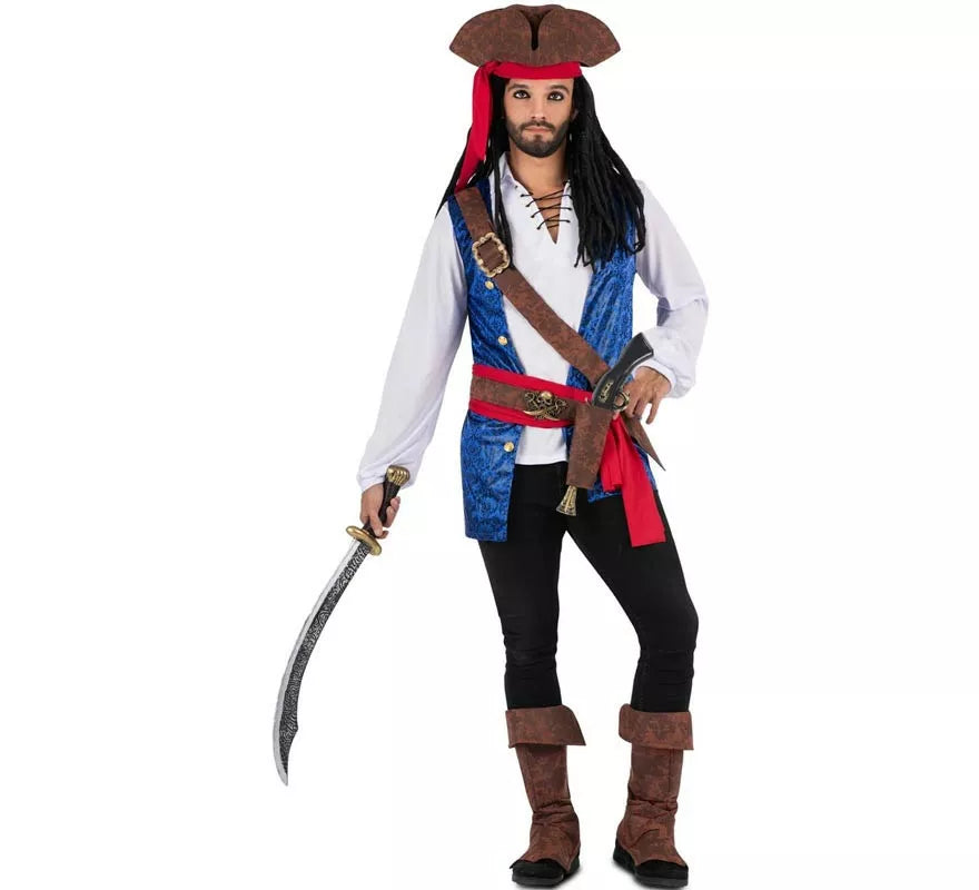 Translation missing: de.Disfraz de Pirata Caribeño con sombrero para hombre