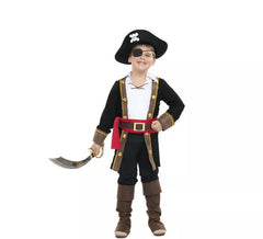 Schwarzes Casaca Piratenkostüm für ein Kind