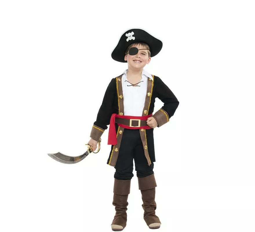 Translation missing: de.Disfraz de Pirata Casaca Negra para niño