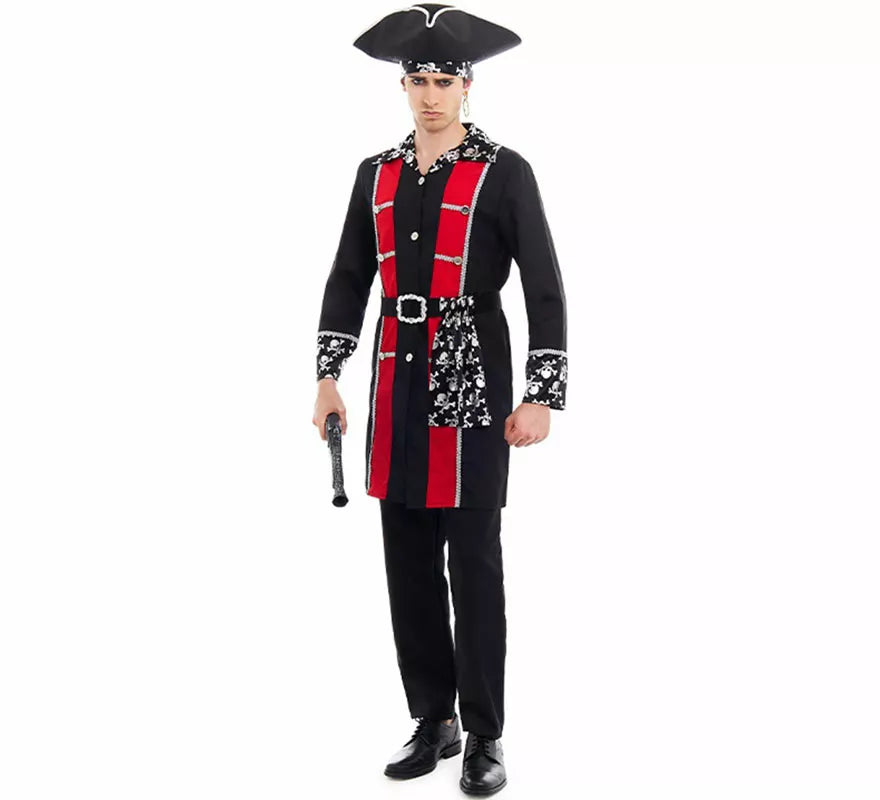 Translation missing: de.Disfraz de Pirata Casaca plata para hombre
