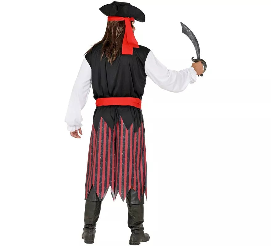 Translation missing: de.Disfraz de Pirata del Caribe a rayas para hombre