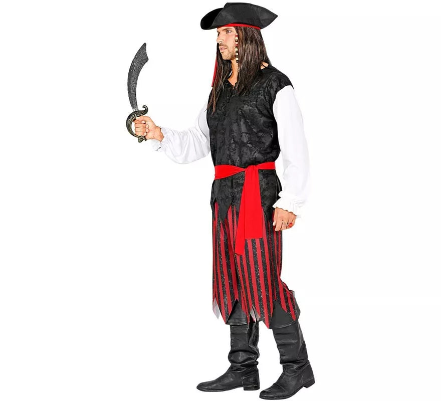 Translation missing: de.Disfraz de Pirata del Caribe a rayas para hombre